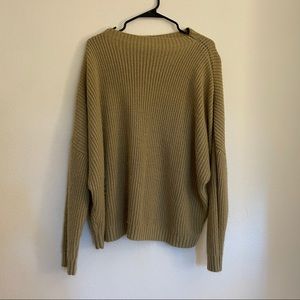 Oversized Khaki Knit Sweater Tunic